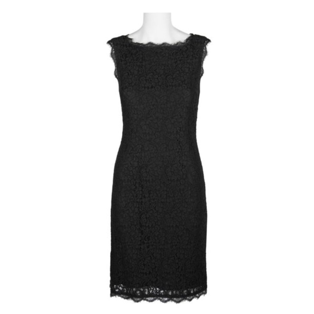 NEW WITHOUT TAGS Adrianna Papell Bodycon Black Lace Dress Size 14
